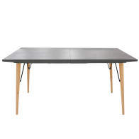 Tavolo da interno TESR Struttura in metallo verniciato e legno, piano allungabile in MDF plastificato effetto pietra Modello 1324-A75