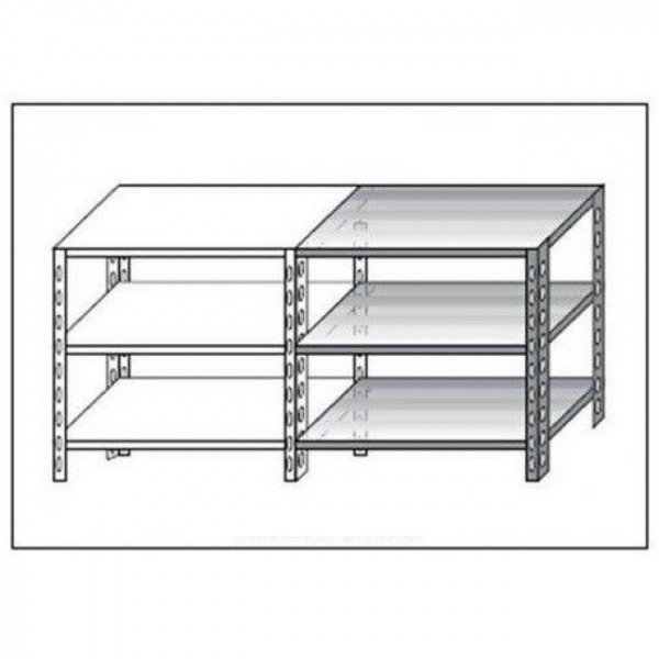 Scaffale inox a bullone IXP 3 ripiani lisci spessore cm 2,5 inox 8/10 Lunghezza cm 60 Profondità cm 30 Altezza cm 150 Elemento componibile Completi di bulloni e piedini plastica Bordi antitaglio Finitura lucida Modello B3696030C