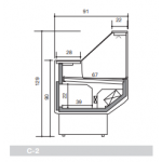 Banco alimentare refrigerato ideale per salumi formaggi e gastronomia Zint odello Patagonia PT104PSCG Vetro dritto fisso Refrigerazione ventilata con cella di ricerva Gruppo incorporato