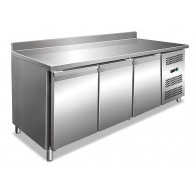 Tavolo refrigerato ventilato con alzatina EKF Acciaio AISI 201 Modello GN3200TN Tre porte