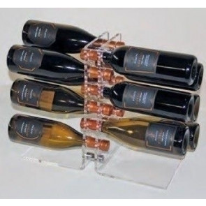 Espositore per bottiglie di vino classiiche design autoportante Capacità bottiglie 12 colore trasparente Modello PUPITRE 12