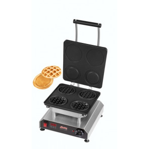 Piastra per Waffel con piastra per 2 waffel burger (4 semi-panino) da Ø 100x18/15 mm da usare come pane per i burger Modello THERMOCOOK 1 + W-TC-BURGER