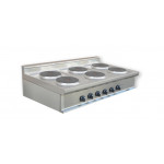 Cucina elettrica con 6 zone CI Modello RisCu020 Piastre tonde cottura Potenza kW 15,6