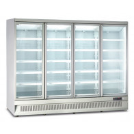 Espositore verticale murale refrigerato Modello MR250TN4 WHITE 4 porte temperatura normale