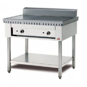 Cuocipiada a gas PL Modello CP6 Su tespolo Piana in acciaio inox su gambe in acciaio inox Capacità 6 piadine Piana in acciaio inox