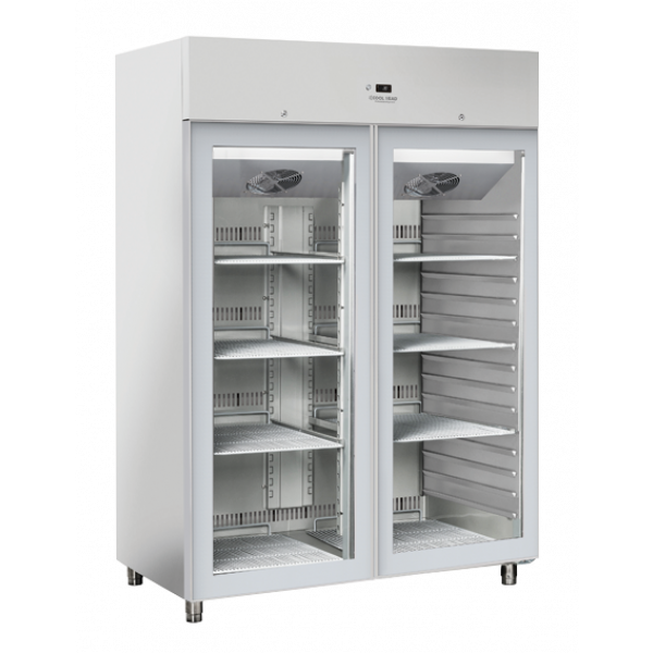 Armadio Frigo Refrigerato con porta a vetro e corpo acciaio inox Modello QRG12