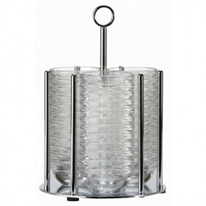 Stand portaciotole in inox Ciotole non comprese Modello 40284