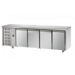 Tavolo Refrigerato quattro porte Motore a sinistra Modello TF04MIDGNSX In acciaio inox