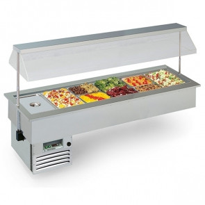 Drop in e mobile da incasso refrigerato Modello SINFONIA 6GN Gastrnorm capacità 6 vasche Gn1/1