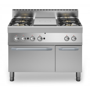 Cucina tuttapiastra a gas+4 fuochi MDLR Forno a gas Modello F70110TPPFGFBP