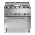 Cucina elettrica 5 piastre potenziate MDLR Modello F6090CFE Forno elettrico ventilato GN 1/1