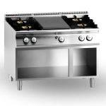 Cucina tuttapiastra gas+4 fuochi MDLR Vano aperto Modello CL70120TPPCG2B