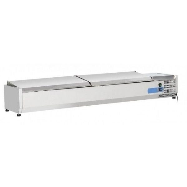 Vetrina refrigerata porta bacinelle Modello VRX20/33SS in acciaio INOX Compatibile con vaschette 10 x GN 1/4(non incluse)