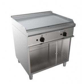 Fry Top a Gas CI Modello RisFry038 2 Zone di Cottura PIASTRA RIGATA vano a giorno Potenza kW 12