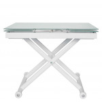Tavolo da interno TESR ​Struttura in acciaio verniciato, piano allungabile in cristallo spessore 8 mm Modello 841-RF22  Allungabile