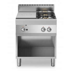 Cucina tuttapiastra a gas+2 fuochi MDLR Armadio aperto Modello F7070TPPGFBA
