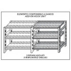 Scaffali inox a gancio IXP 3 ripiani forati Elemento componibile Da aggiungere ad elemento già esistente NON UTILIZZABILE DA SOLO Finitura lucida Modello SC415FCG