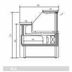Banco alimentare refrigerato ideale per salumi formaggi e gastronomia Zoin Modello Mesetas MT150PSCG Vetro retto apribile verso l'alto Refrigerazione ventilata con Cella di riserva Gruppo incorporato