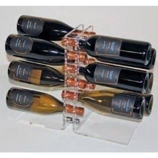 Espositore per bottiglie di vino classiiche design autoportante Capacità bottiglie 12 colore trasparente Modello PUPITRE 12