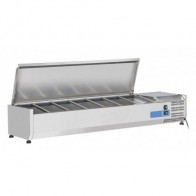 Vetrina refrigerata porta bacinelle Modello VRX15/33SS in acciaio INOX Compatibile con vaschette 7 x GN1/4