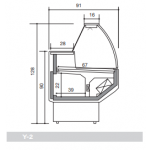 Banco alimentare refrigerato ideale per salumi formaggi e gastronomia Zoin Modello Patagonia PY104PSCG Vetro curvo  Refrigerazione Gruppo incorporato ventilata Cella di riserva