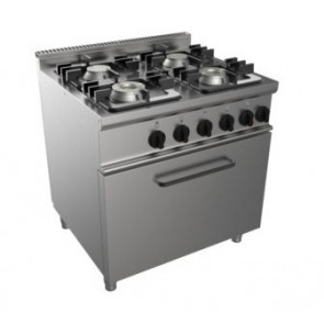Cucina a gas 4 Fuochi CI Modello RisCu045 con Forno elettrico statico cm L 54,5 x P 53 x 35 H Potenza Gas 24 kW