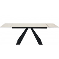 Tavolo da interno TESR Struttura in metallo verniciato, piano allungabile in cristallo e melammina antigraffio spessore 11 mm Modello 1665-TF22