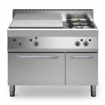 Cucina tuttapiastra gas + 2 fuochi MDLR Modello F65110TPFGFBP Forno a gas e armadio neutro