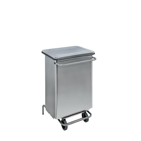 Contenitore mobile a pedale con tubolari in inox - Pattumiera MDL acciaio brillante CONTINOXBT 790670