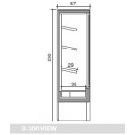 Espositore verticale murale refrigerato Zoin Modello Olimpo OM180PSVG-S Adatto per l'esposizione di bevande, latte, gastronomia fredda Porte scorrevoli Refrigerazione ventilata gruppo incorporato