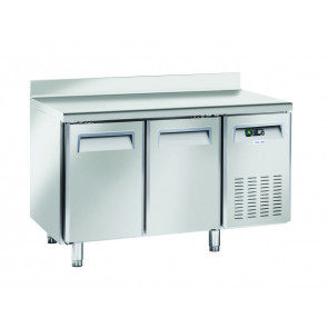 Tavolo Refrigerato TROPICALIZZATO GN1/1 in acciaio inox Refrigerazione ventilata 2 Porte in acciaio inox Modello QN2200 con alzatina