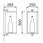 Espositore/teca per bottiglia design a parete Capacità una bottiglia colore trasparente Modello TECA PRESTIGE
