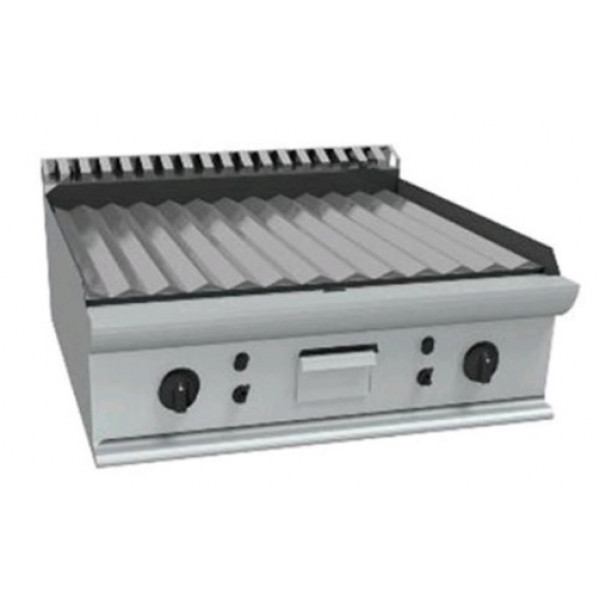Fry Top Elettrico da banco CI Modello RisFry023 2 zone di cottura PIASTRA RIGATA Potenza kW 10,8