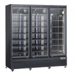 Armadio frigo refrigerato Modello RFG1900B con 3 porte a vetro NERO