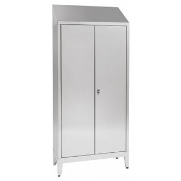 Kit per porta scorrevole a vista doppia anta in Acciaio Inox Lucido 2mt