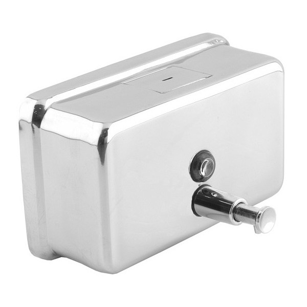 Dispenser di sapone liquido MDC in Acciaio Inox Lucido ad azionamento manuale antivandalico Modello DJ0112C