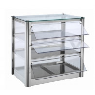 Vetrina espositore da banco Calda TP Modello KB53R in lamiera di acciaio inox Potenza 400 W