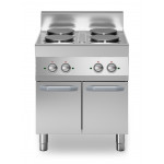 Cucina elettrica 4 piastre tonde MDLR Armadio con porte Modello F7070PCEP