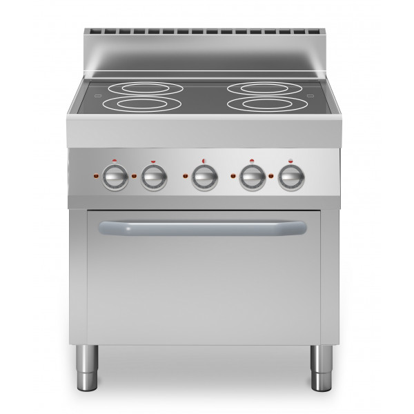 Cucina elettrica a infrarossi 4 zone MDLR Modello F7080CFVE Forno elettrico ventilato