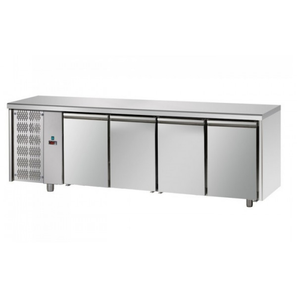 Tavolo Refrigerato quattro porte Motore a sinistra Modello TF04MIDGNSX In acciaio inox