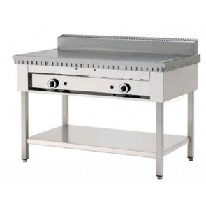 Cuocipiada a gas PL Modello CP8 su trespolo Piana in Ferro Su gambe in acciaio inox Capacità 8 piadine
