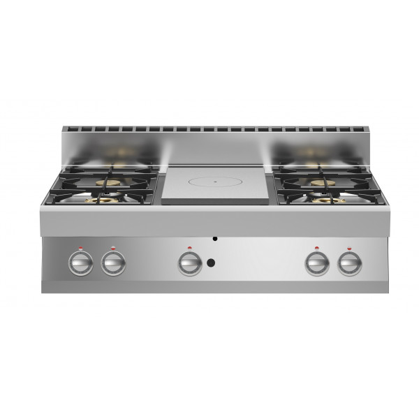 Cucina tuttapiastra a gas+4 fuochi MDLR Modello F70110TPPGFBT