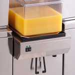 Spremiagrumi automatico refrigerato in acciaio inox Frucosol Modello FREEZER Contenitore Refrigerato  +1/+8°C Produzione 20-25 arance al minuto Max. ø 85 mm