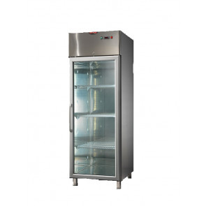 Armadio Frigo Refrigerato Modello AF07PKMBTPV In acciaio inox GN2/1 Monoblocco temperatura negativa una porta in vetro