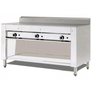 Cuocipiada a gas PL Modello CP10 Piana in acciaio inox su vano inox a giorno Capacità 10 piadine