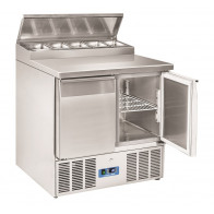 Saladette refrigerata GN1/1 con top sandwich in acciaio inox Modello CRS90A - 2 porte autochiudenti Refrigerazione statica