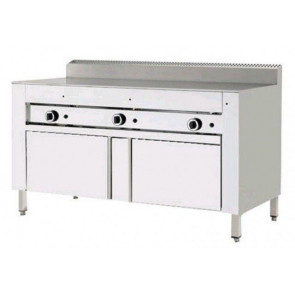 Cuocipiada a gas PL Modello CP10Piana in acciaio inox su vano inox con ante Capacità 10 piadine