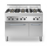 Cucina a gas 6 fuochi MDLR Modello F65110CFGEB Forno elettrico ventilato con porta in acciaio e armadio neutro