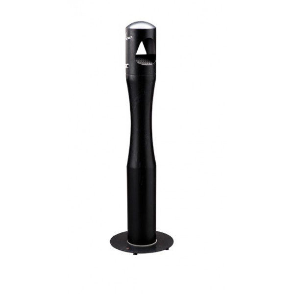 Posacenere a colonna MDL in acciaio inox verniciato con polvere epossidica colore nero con maniglia Da esterno Modello 108006