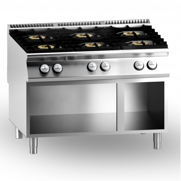 Cucina a gas MDLR 6 fuochi Vano aperto Modello CL90120PCGB